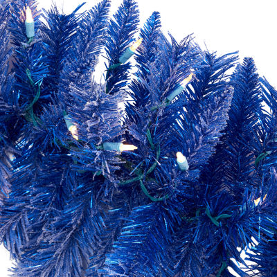 Nearly Natural Blue Lites Pre-Lit Christmas Indoor Garland