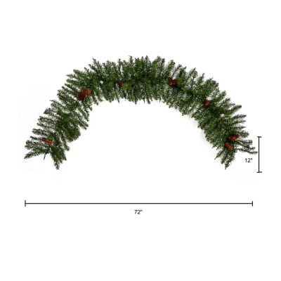 Nearly Natural 6ft. Mixed Pines Faux Pre-Lit Indoor Christmas Garland