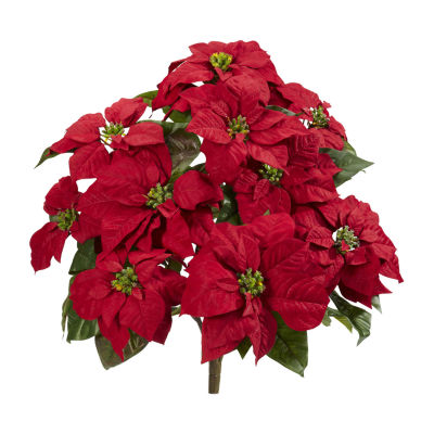 Nearly Natural 2-pc. 24in. Poinsettia Artificial Plant Christmas Tabletop Decor