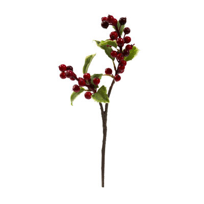 Nearly Natural 16in. Holly Berry Faux Flower 6-pc. Christmas Tabletop Decor