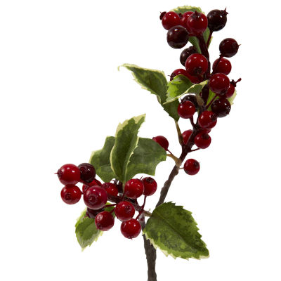 Nearly Natural 16in. Holly Berry Faux Flower 6-pc. Christmas Tabletop Decor