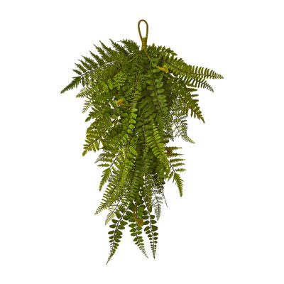 Nearly Natural 28" Fern Artificial Teardrop Set Of 2 Christmas Swags