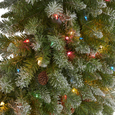 Nearly Natural Giant Flocked Faux Pre-Lit Wreath
