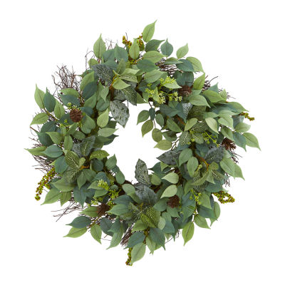 Nearly Natural 23in. Mix Artificial Indoor Christmas Wreath