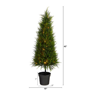Nearly Natural Cypress Faux 3 1/2 Foot Pre-Lit Christmas Tree