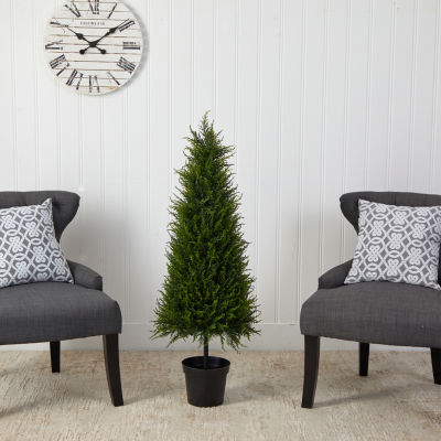 Nearly Natural Cypress Faux 3 1/2 Foot Pre-Lit Christmas Tree