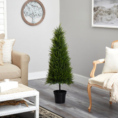 Nearly Natural Cypress Faux 3 1/2 Foot Pre-Lit Christmas Tree