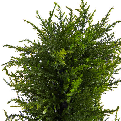 Nearly Natural Spiral Cypress Faux 3 1/2 Foot Pre-Lit Christmas Tree