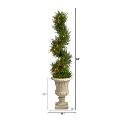 Nearly Natural Faux Cypress 5 Foot Pre-Lit Christmas Tree