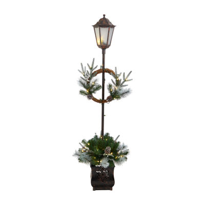 Nearly Natural 5ft. Lamp Post With Faux Greenery Christmas Tabletop Decor