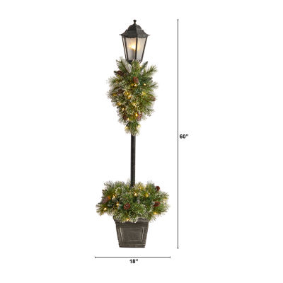 Nearly Natural 5ft. Decorated Lamp Post Christmas Tabletop Decor