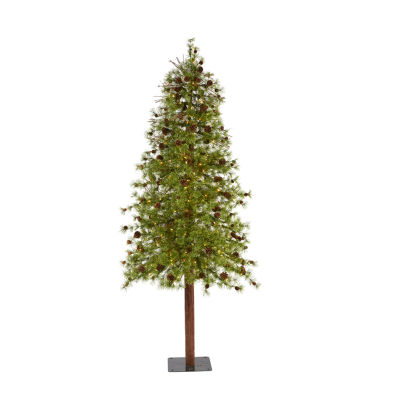 Nearly Natural Wyomingfaux 8 Foot Pre-Lit Pine Christmas Tree