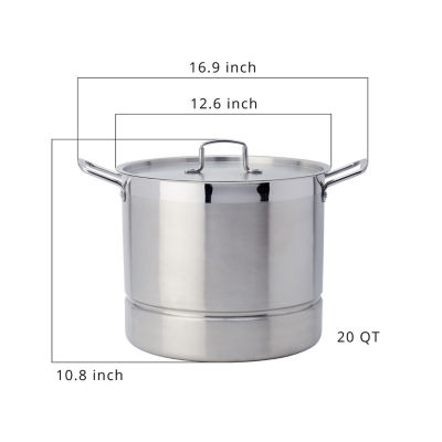 Mesa Mia Stainless Steel 20-qt. Stockpot with Steamer Insert