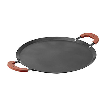 Mesa Mia Carbon Steel 13 Comal Pan with Handles, Color: Black