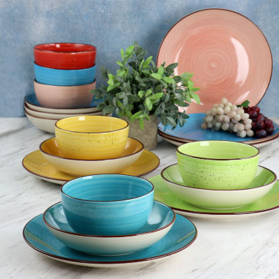 Elama 18-pc. Stoneware Dinnerware Set