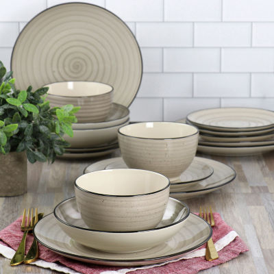 Elama 24-pc. Stoneware Dinnerware Set