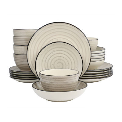 Elama 24-pc. Stoneware Dinnerware Set