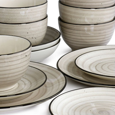 Elama 24-pc. Stoneware Dinnerware Set