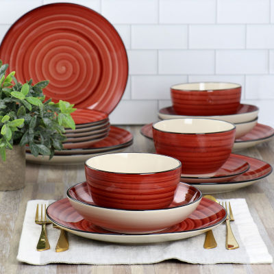 Elama 24-pc. Stoneware Dinnerware Set