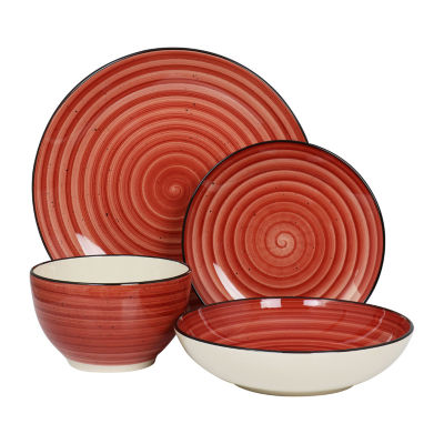 Elama 24-pc. Stoneware Dinnerware Set