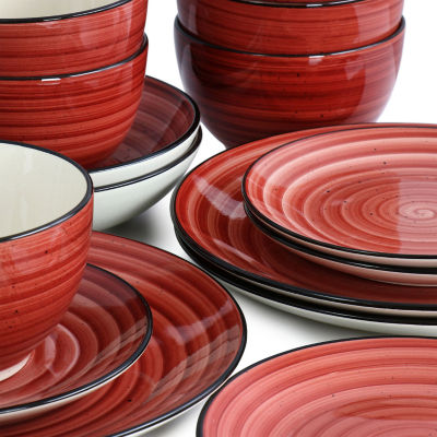 Elama 24-pc. Stoneware Dinnerware Set