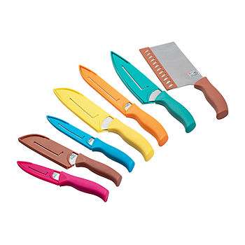 Pioneer Woman Knives With Covers Knifer Set Of 7 Floral Colorful