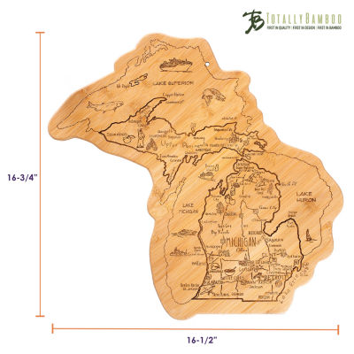 Totally Bamboo Destination State Shaped Serving and Cutting Board