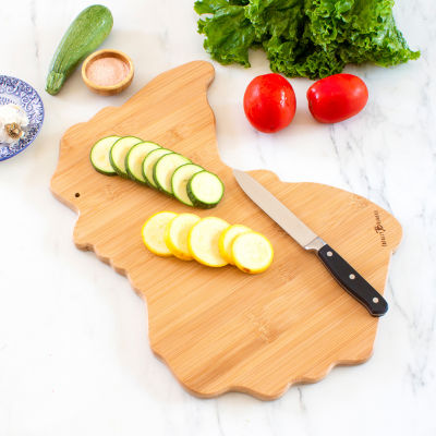 Totally Bamboo Destination State Shaped Serving and Cutting Board