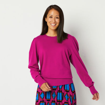 Womens Crew Neck Long Sleeve Pullover Sweater