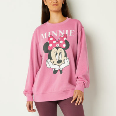 Disney Collection Disney 100 Little & Big Girls Crew Neck Long Sleeve  Minnie Mouse Fleece Sweatshirt, Color: Coral - JCPenney