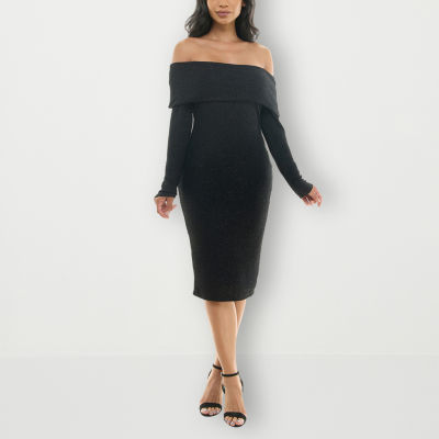 Premier amour short sleeve shop off the shoulder sheath dress