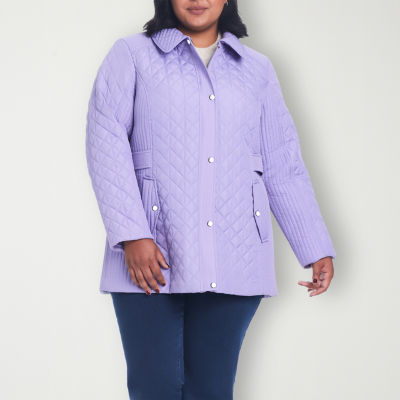 Liz Claiborne Womens Plus Hooded Midweight Quilted Jacket JCPenney