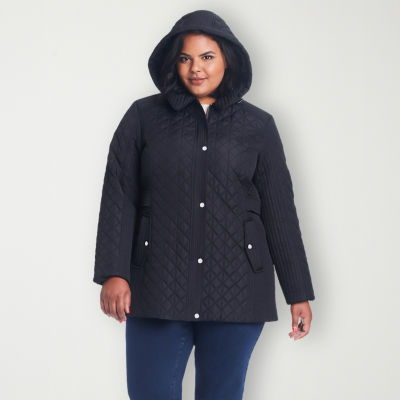 Liz claiborne hooded store midweight quilted jacket