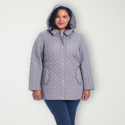 Liz claiborne fleece hooded belted lightweight jacket new arrivals