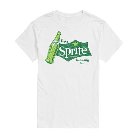 Mens Short Sleeve Sprite Graphic T-Shirt, Medium, White