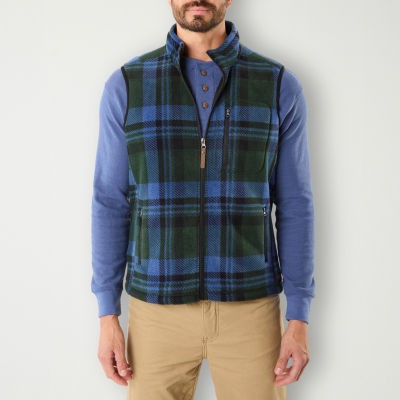 Smiths Workwear Sherpa Lined Plaid Mens Fleece Vest