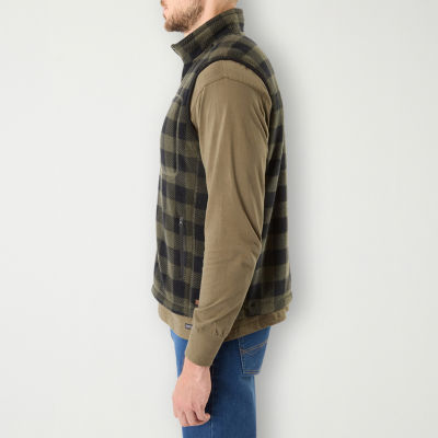 Smiths Workwear Sherpa Lined Plaid Mens Fleece Vests