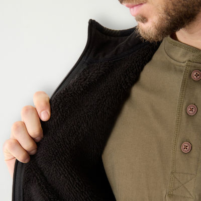Smiths Workwear Sherpa Lined Plaid Mens Fleece Vests