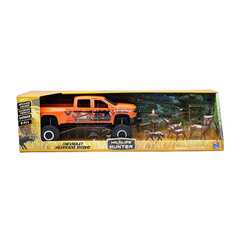 New Ray Truck & Deer Wildlife Hunter Toy Set ,Orange