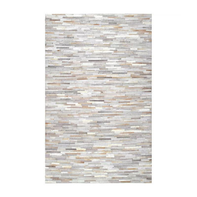 nuLoom Hand Woven Clarity Patchwork Cowhide Rug