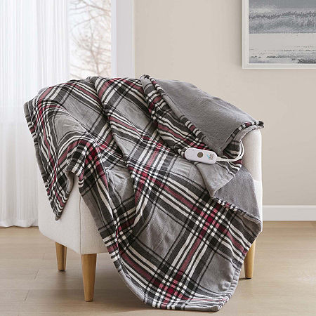 True North By Sleep Philosophy Microplush Heated Electric Throws, One Size, Gray