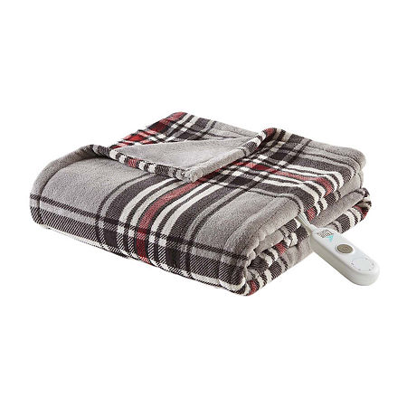 True North By Sleep Philosophy Microplush Heated Electric Throws, One Size, Gray