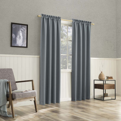 Sun Zero Evan Rod Pocket Energy Saving Blackout Single Curtain Panel