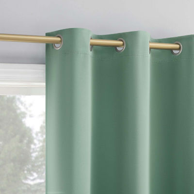 Sun Zero Riley Energy Saving Blackout Grommet Top Single Curtain Panel