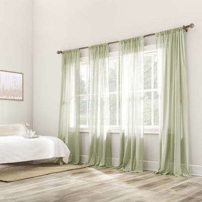 Archaeo Coralie Rod Pocket Sheer Single Curtain Panel