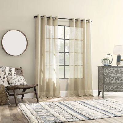 Archaeo Vail Grommet Top Sheer Single Curtain Panel