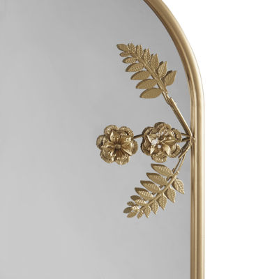 Madison Park 25.75 Adaline Arched Metal Floral Wall Mount Wall Mirror