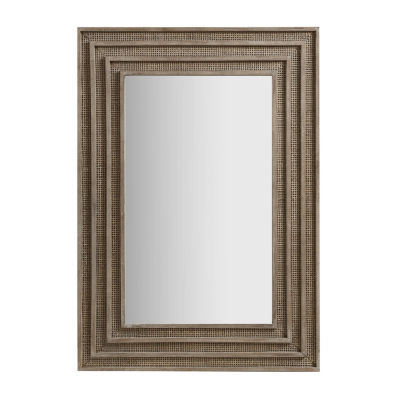 Martha Stewart 34 Naomi Rectangular Wood & Rattan Wall Mount Square Wall Mirror