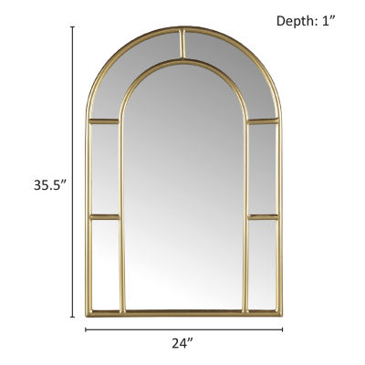 Martha Stewart 35.5 Regina Gold Arched Wall Mount Wall Mirror