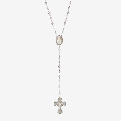 Womens Multi Color Shell Sterling Silver Butterfly 18 Inch Pendant Necklace